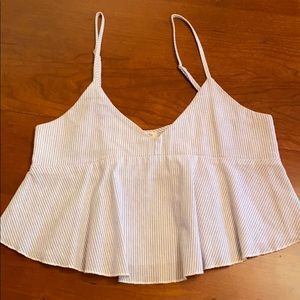 Brandy Melville Pin Stripe Peplum Tank